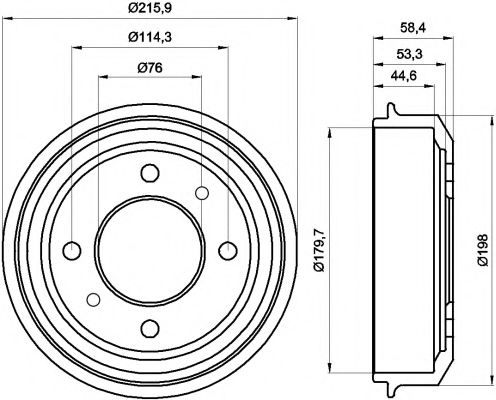 Тормозной барабан HELLA PAGID 8DT 355 300-861