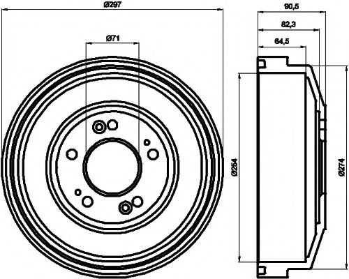 Тормозной барабан HELLA PAGID 8DT 355 300-871