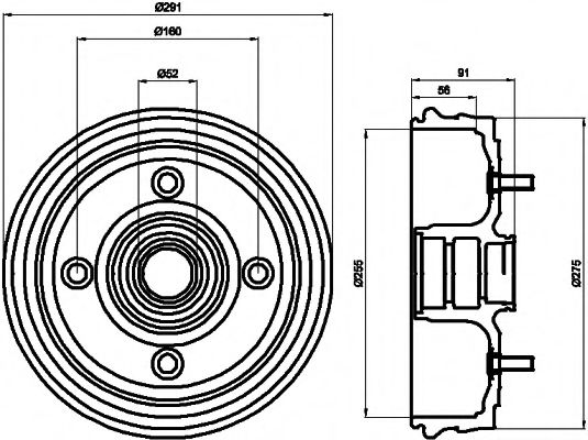 Тормозной барабан HELLA PAGID 8DT 355 300-891