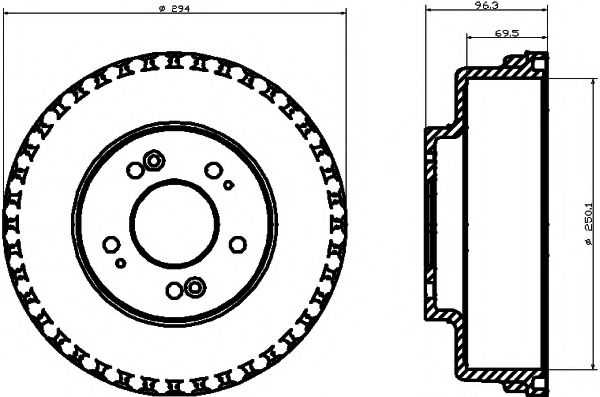 Тормозной барабан HELLA PAGID 8DT 355 300-931