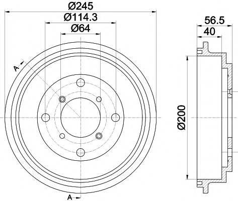 Тормозной барабан HELLA PAGID 8DT 355 301-001