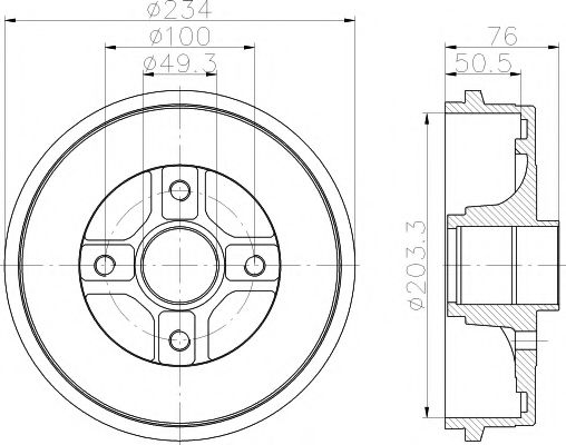 Тормозной барабан HELLA PAGID 8DT 355 301-071