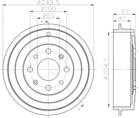 Тормозной барабан HELLA PAGID 8DT 355 301-101