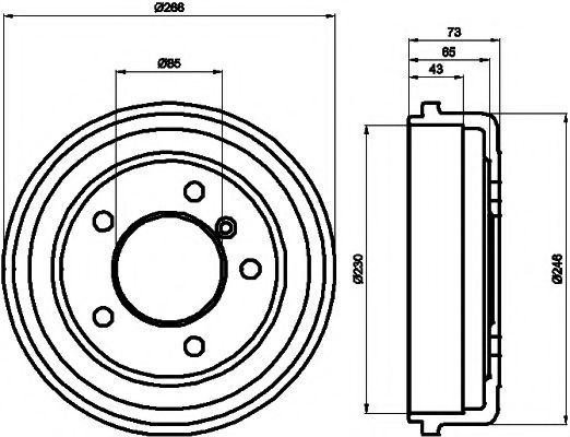 Тормозной барабан HELLA PAGID 8DT 355 301-151