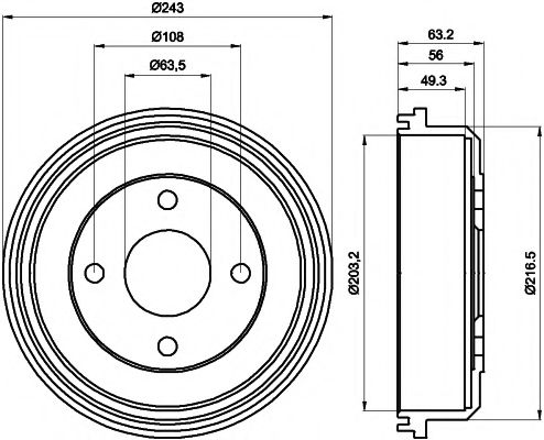 Тормозной барабан HELLA PAGID 8DT 355 301-291