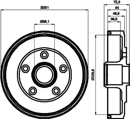 Тормозной барабан HELLA PAGID 8DT 355 301-301