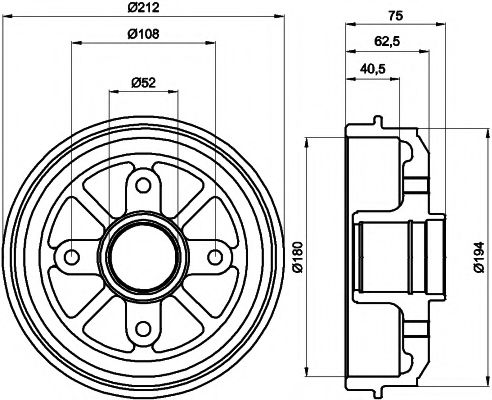 Тормозной барабан HELLA PAGID 8DT 355 301-311