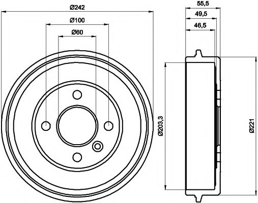 Тормозной барабан HELLA PAGID 8DT 355 301-341
