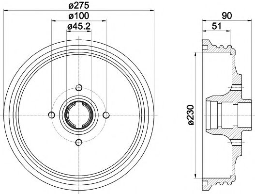 Тормозной барабан HELLA PAGID 8DT 355 301-351