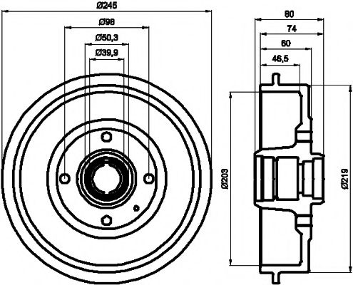 Тормозной барабан HELLA PAGID 8DT 355 301-411