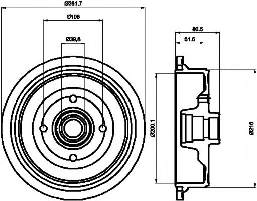 Тормозной барабан HELLA PAGID 8DT 355 301-611