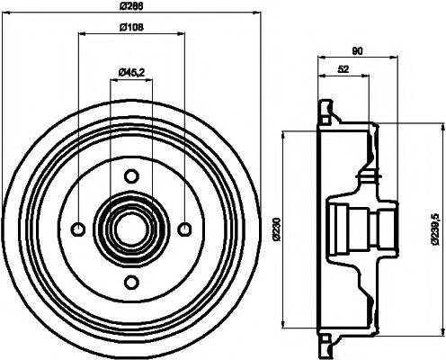 Тормозной барабан HELLA PAGID 8DT 355 301-681