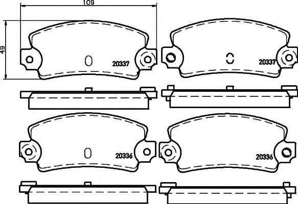 Комплект тормозных колодок, дисковый тормоз HELLA PAGID 8DB 355 007-131