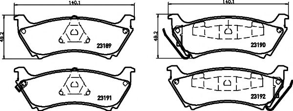 Комплект тормозных колодок, дисковый тормоз HELLA PAGID 8DB 355 008-671