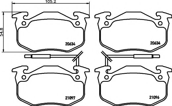 Комплект тормозных колодок, дисковый тормоз HELLA PAGID 8DB 355 018-941