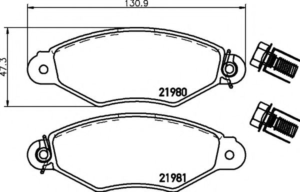 Комплект тормозных колодок, дисковый тормоз HELLA PAGID 8DB 355 019-311