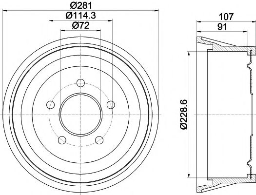 Тормозной барабан HELLA PAGID 8DT 355 301-771