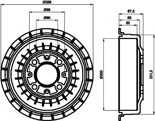 Тормозной барабан HELLA PAGID 8DT 355 302-271