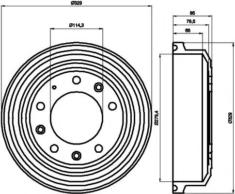 Тормозной барабан HELLA PAGID 8DT 355 302-371