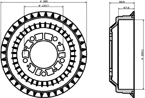 Тормозной барабан HELLA PAGID 8DT 355 301-991