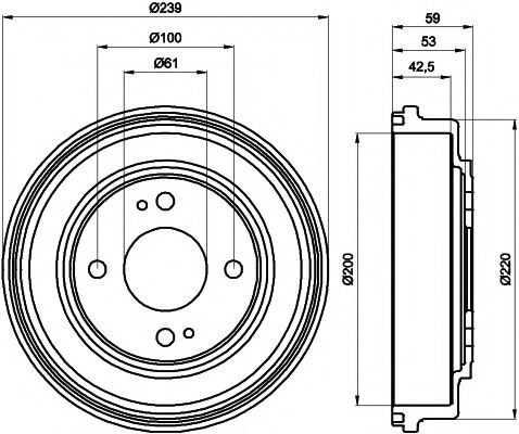 Тормозной барабан HELLA PAGID 8DT 355 301-981