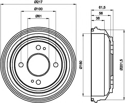 Тормозной барабан HELLA PAGID 8DT 355 302-051