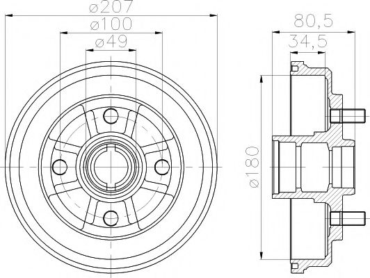 Тормозной барабан HELLA PAGID 8DT 355 302-061