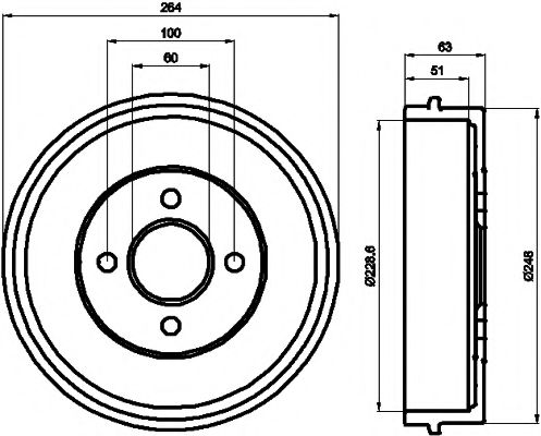 Тормозной барабан HELLA PAGID 60413