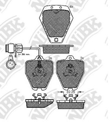 Комплект тормозных колодок, дисковый тормоз NiBK PN0105W