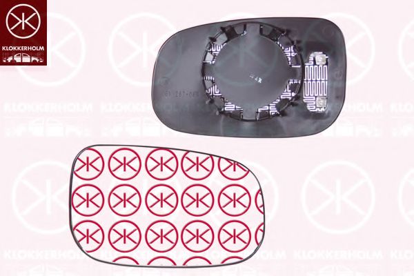 Зеркальное стекло, наружное зеркало KLOKKERHOLM 90091066