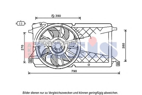 Вентилятор, охлаждение двигателя AKS DASIS 098129N