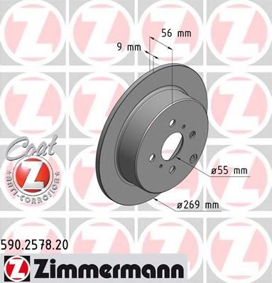Тормозной диск ZIMMERMANN 590.2578.20