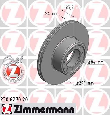 Тормозной диск ZIMMERMANN 230.6270.20