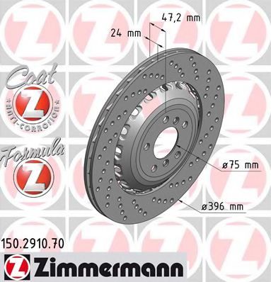 Тормозной диск ZIMMERMANN 150.2910.70