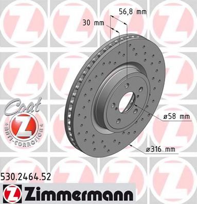 Тормозной диск ZIMMERMANN 530.2464.52