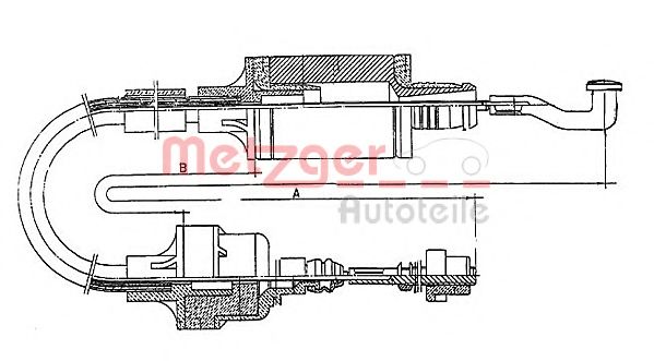 Трос, управление сцеплением METZGER 11.2552