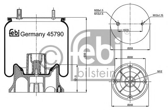 Кожух пневматической рессоры FEBI BILSTEIN 45790