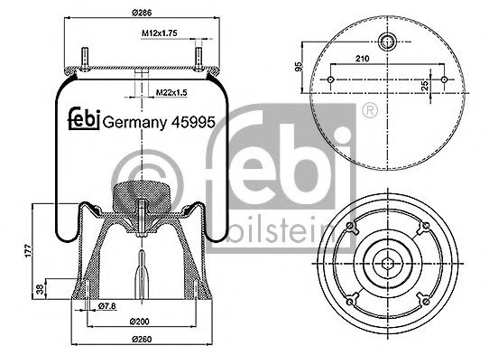 Кожух пневматической рессоры FEBI BILSTEIN 45995