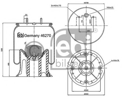 Кожух пневматической рессоры FEBI BILSTEIN 46270