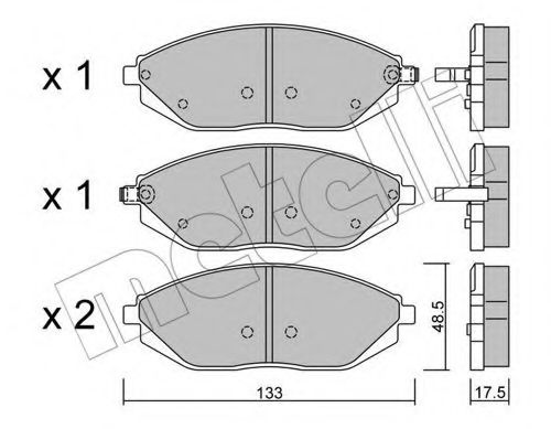 Комплект тормозных колодок, дисковый тормоз METELLI 22-0908-0