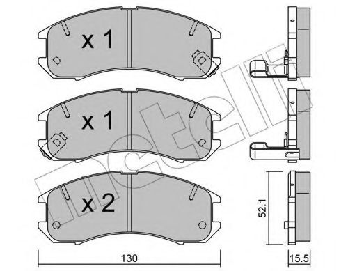 Комплект тормозных колодок, дисковый тормоз METELLI 22-0068-0