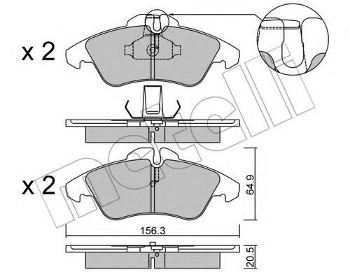 Комплект тормозных колодок, дисковый тормоз METELLI 22-0256-0