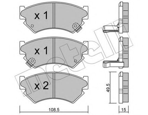 Комплект тормозных колодок, дисковый тормоз METELLI 22-0411-0
