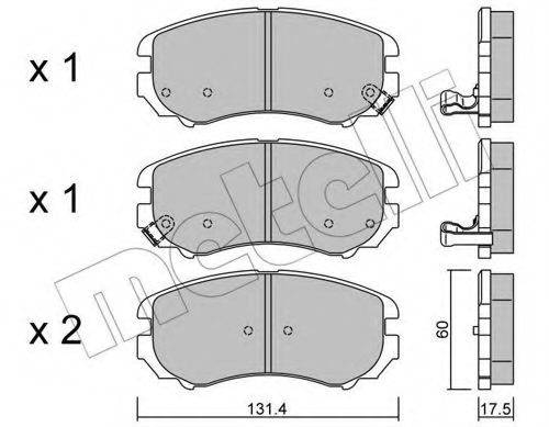 Комплект тормозных колодок, дисковый тормоз METELLI 22-0503-0