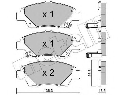 Комплект тормозных колодок, дисковый тормоз METELLI 22-0865-0