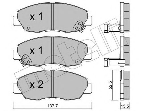 Комплект тормозных колодок, дисковый тормоз METELLI 22-0384-1