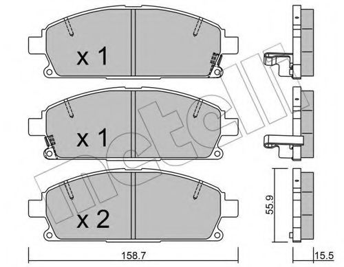 Комплект тормозных колодок, дисковый тормоз METELLI 22-0406-2