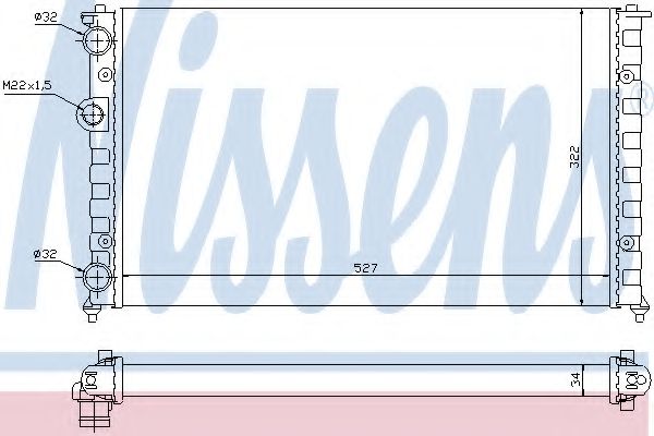 Радиатор, охлаждение двигателя NISSENS 64006