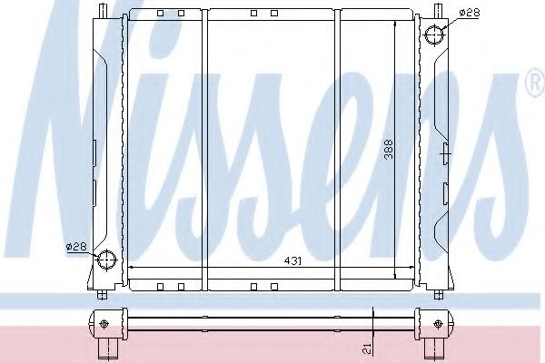 Радиатор, охлаждение двигателя NISSENS 64019
