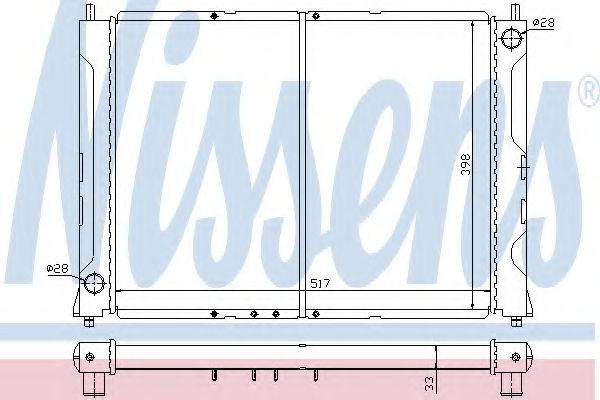 Радиатор, охлаждение двигателя NISSENS 64031